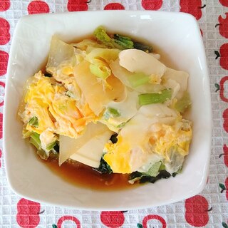 白菜と小松菜と豆腐の卵とじ☆